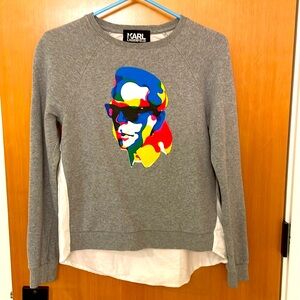 Karl Lagerfeld colorful unisex sweatshirt women’s size small/youth size 12